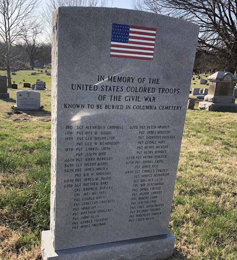 IN MEMORY OF UNITED STATES COLORED TROOPS OF THE CIVIL WAR MEMORIAL