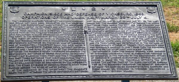 CAMPAIGN, SIEGE AND DEFENSE OF VICKSBURG, 1863 MEMORIAL PLAQUE