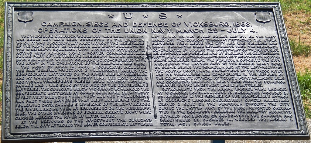 CAMPAIGN, SIEGE AND DEFENSE OF VICKSBURG, 1863 MEMORIAL PLAQUE