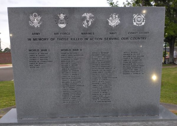 ATTALA COUNTY KILLED IN ACTION MEMORIAL FRONT