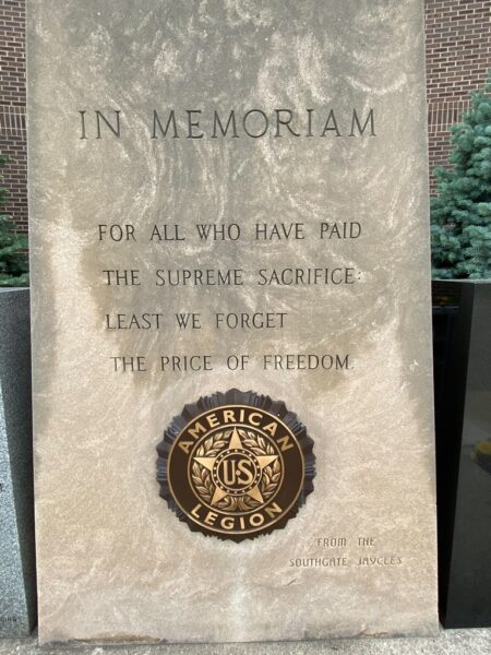 AMERICAN LEGION SUPREME SACRIFICE MEMORIAL CENTER STONE