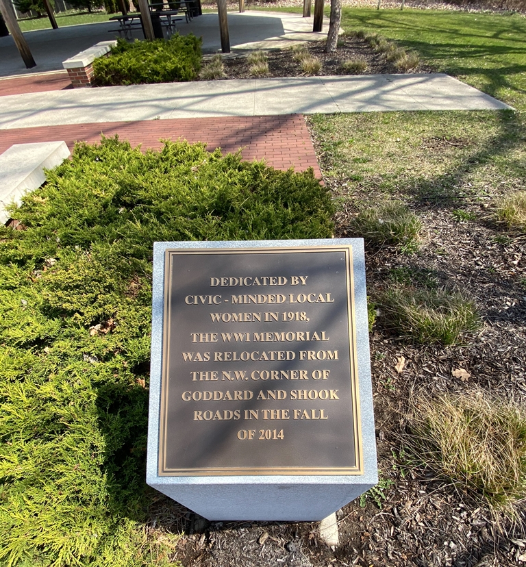 SUNSHINE CLUB WORLD WAR MEMORIAL FLAGPOLE RELOCATED PLAQUE