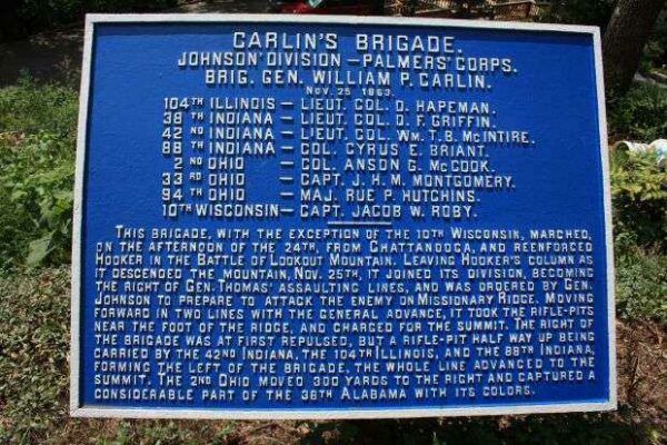 CARLIN’S BRIGADE MEMORIAL PLAQUE