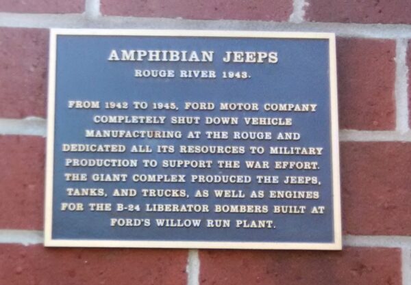 AMPHIBIAN JEEPS WAR MEMORIAL PLAQUE