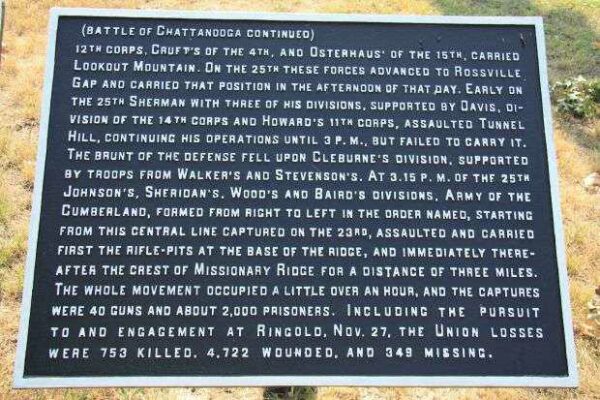 BATTLE OF CHATTANOOGA MEMORIAL PLAQUE II