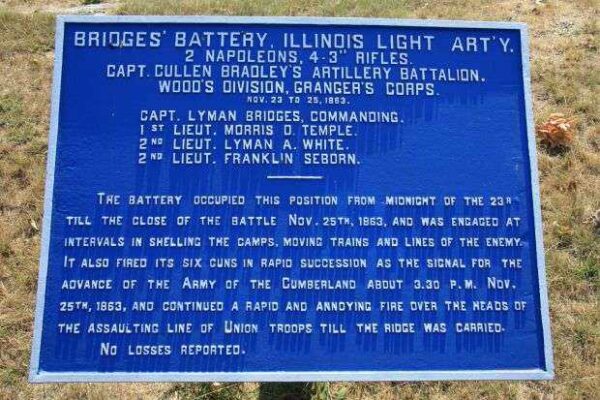BRIDGES’ BATTERY, ILLINOIS LIGHT ART’Y MEMORIAL PLAQUE