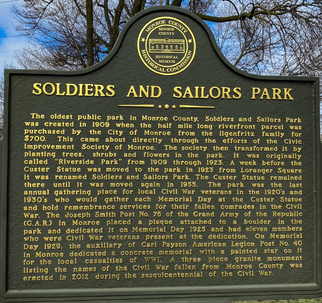 SOLDIERS AND SAILORS PARK MEMORIAL MARKER