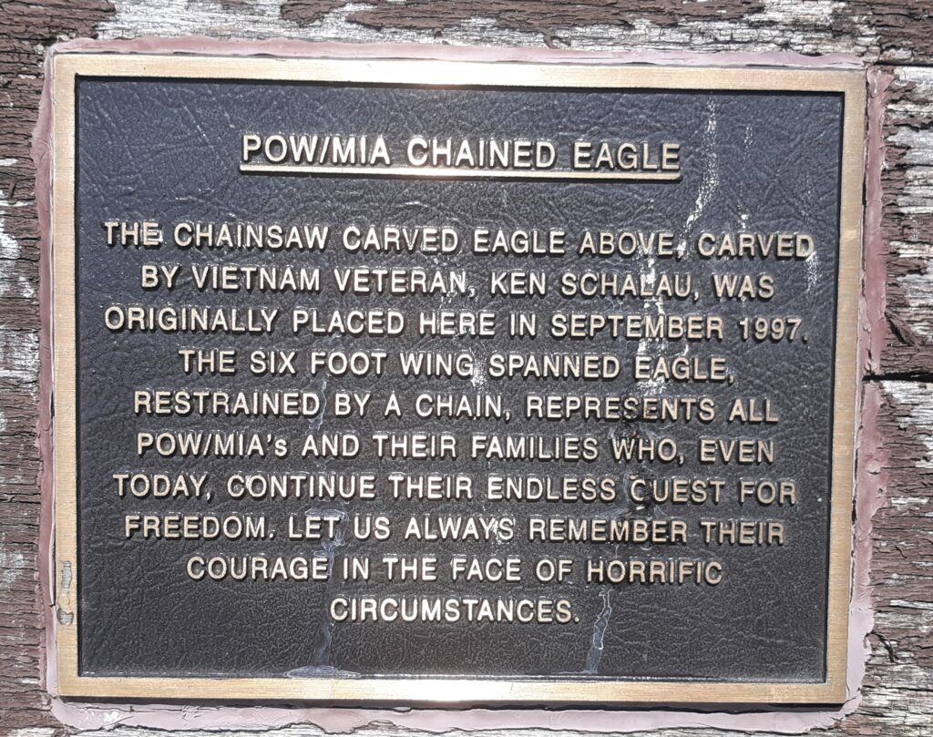 POW/MIA CHAINED EAGLE WAR MEMORIAL PLAQUE
