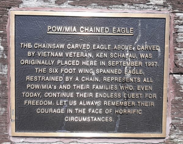 POW/MIA CHAINED EAGLE WAR MEMORIAL PLAQUE