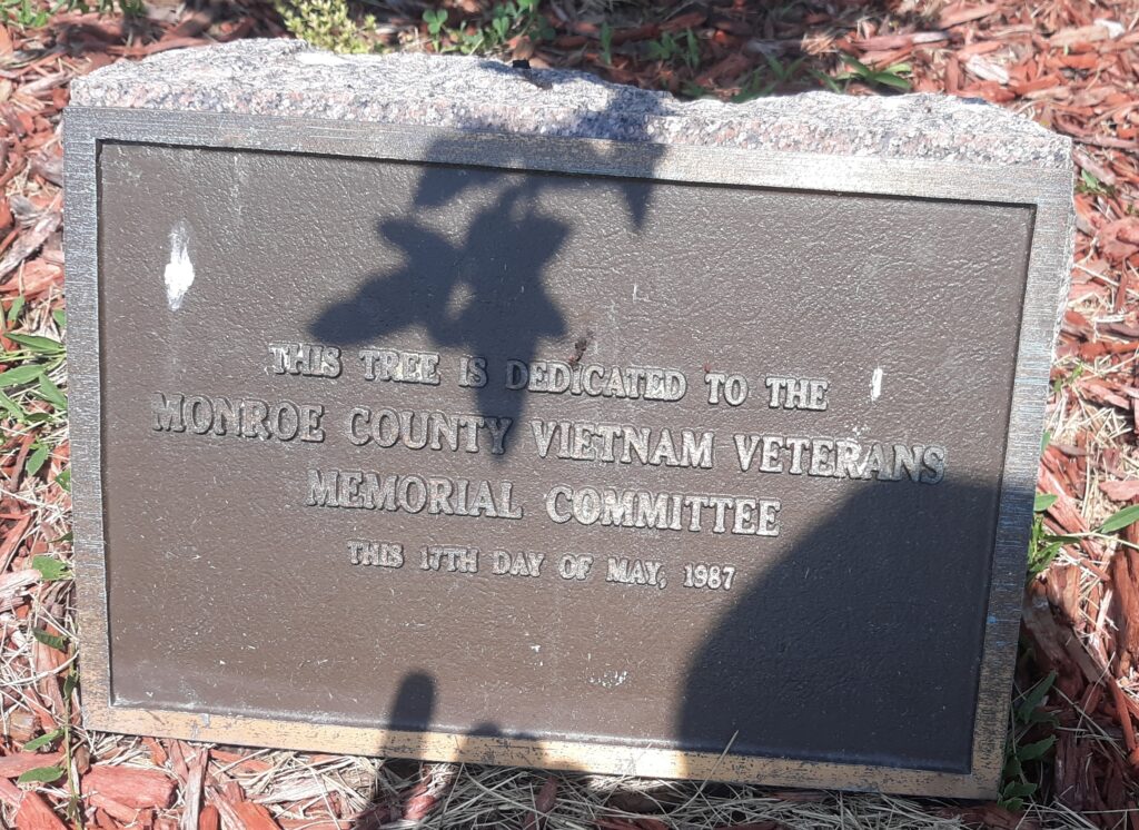 MONROE COUNTY VIETNAM VETERANS MEMORIAL TREE PLAQUE