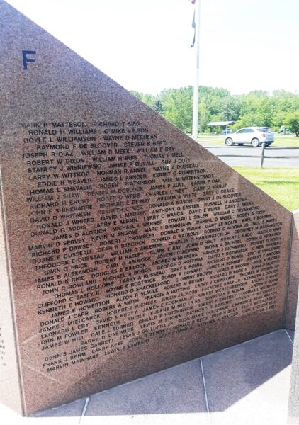 MONROE COUNTY VIETNAM WAR VETERANS MEMORIAL STONE F