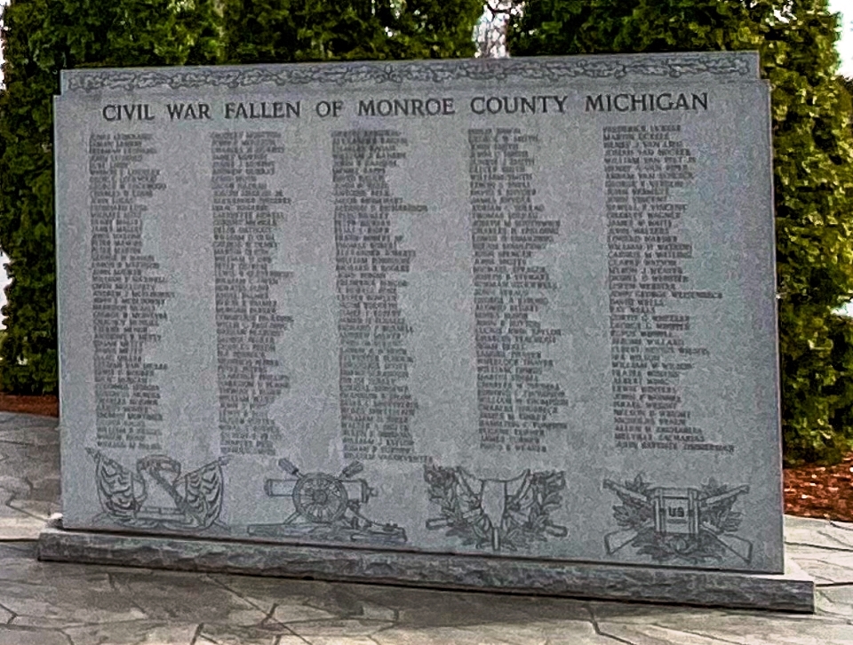 MONROE COUNTY CIVIL WAR FALLEN SOLDIERS MEMORIAL RIGHT STONE