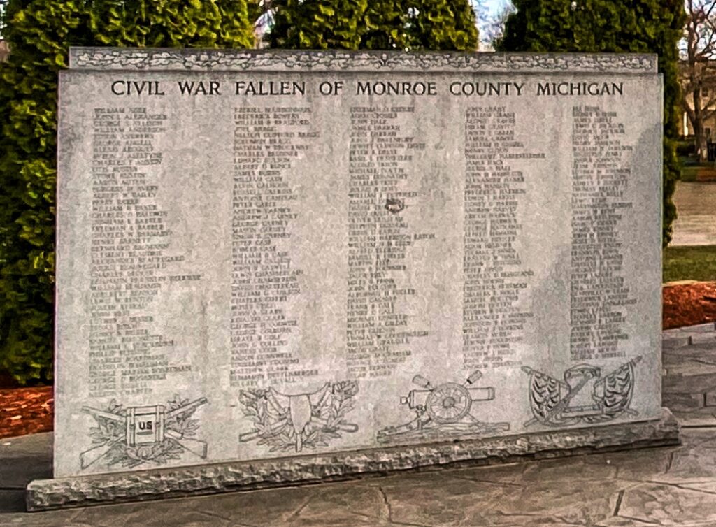 MONROE COUNTY CIVIL WAR FALLEN SOLDIERS MEMORIAL LEFT STONE