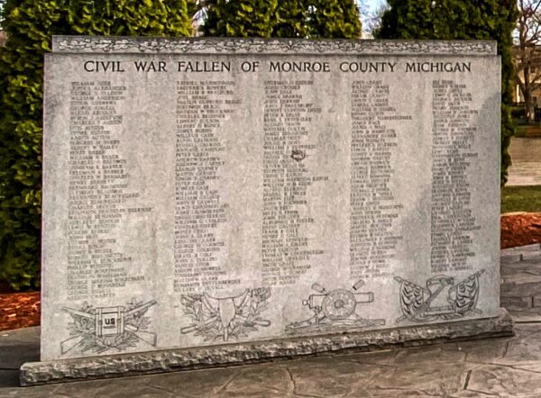 MONROE COUNTY CIVIL WAR FALLEN SOLDIERS MEMORIAL LEFT STONE