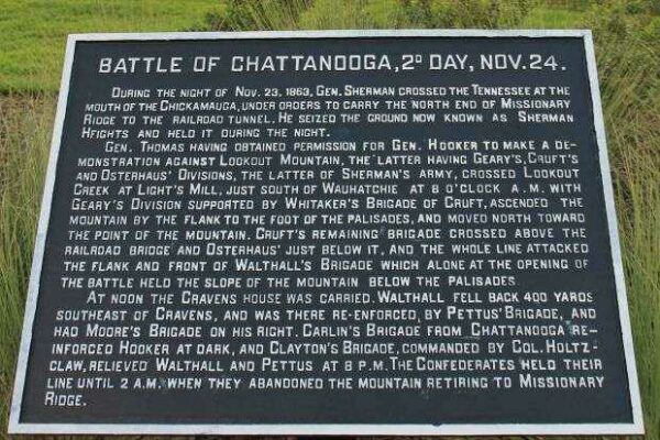 BATTLE OF CHATTANOOGA, 2D DAY, NOV. 24 MEMORIAL PLAQUE