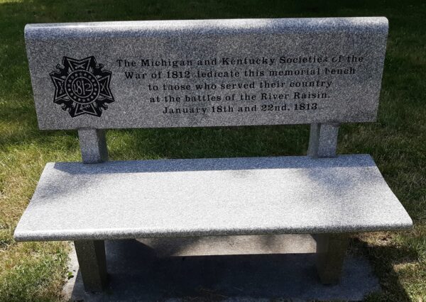 BATTLES OF THE RIVER RAISIN WAR MEMORIAL BENCH