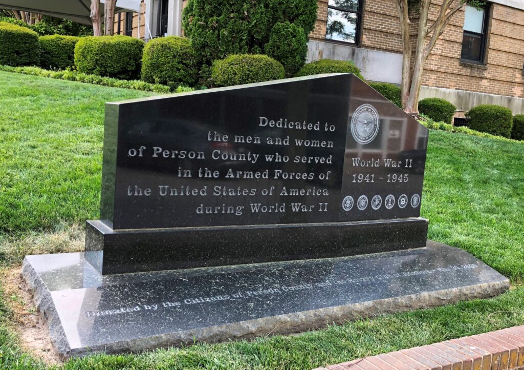 PERSON COUNTY WORLD WAR II VETERANS MEMORIAL