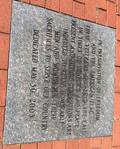 PERSON COUNTY MUSEUM OF HISTORY VETERANS MEMORIAL PAVER