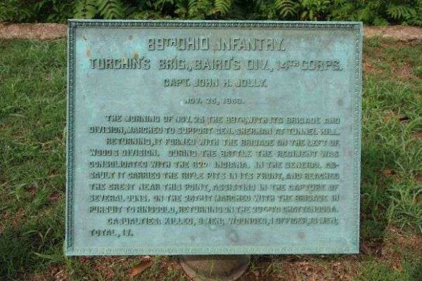 89TH OHIO INFANTRY MEMORIAL PLAQUE