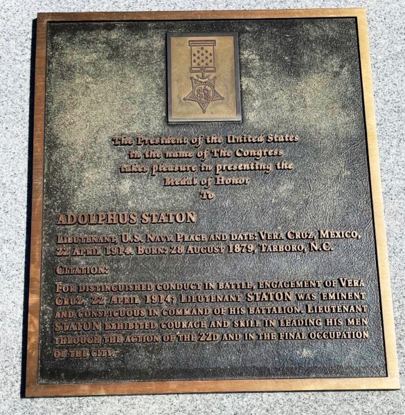ADOLPHUS STATON MEDAL OF HONOR MEMORIAL PLAQUE