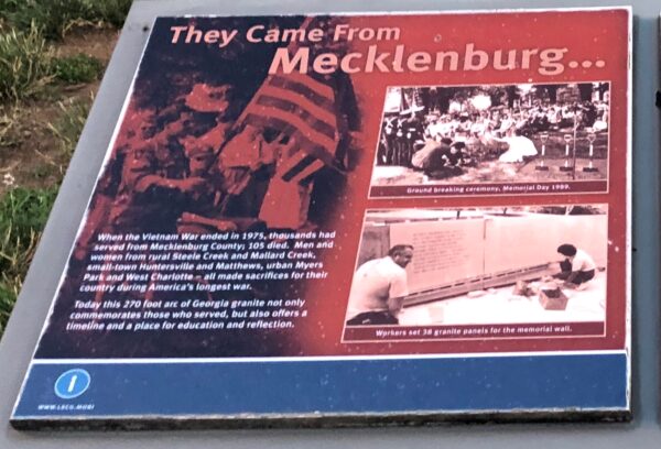 THEY CAME FROM MECKLEBURG WAR MEMORIAL PANEL