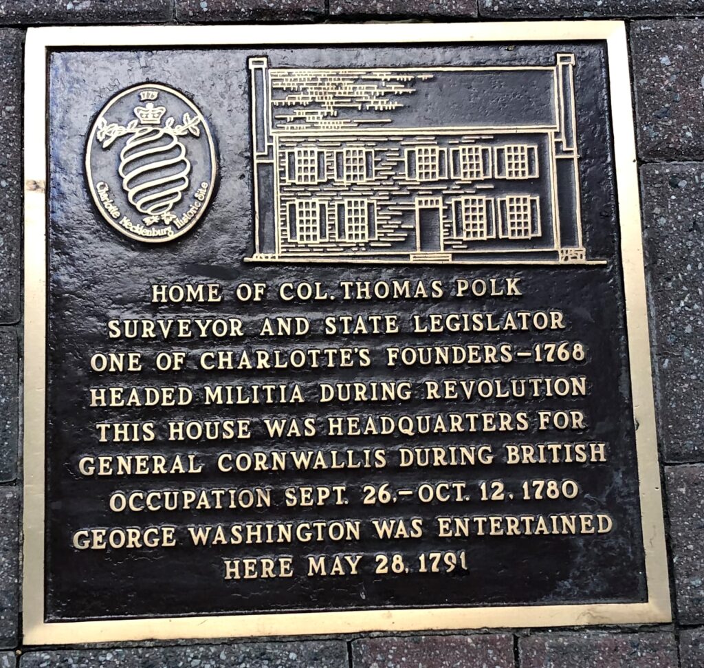 HOME OF COL. THOMAS POLK REVOLUTIONARY WAR MEMORIAL PLAQUE