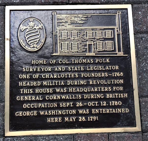 HOME OF COL. THOMAS POLK REVOLUTIONARY WAR MEMORIAL PLAQUE
