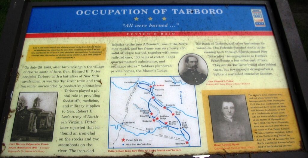 OCCUPATION OF TARBORO “ALL WERE BURNED” MEMORIAL PANEL