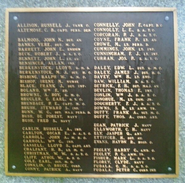 ALMA MATER STATUE MEMORIAL PLAQUE C