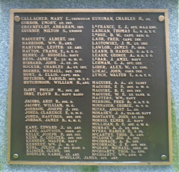 ALMA MATER STATUE MEMORIAL PLAQUE D