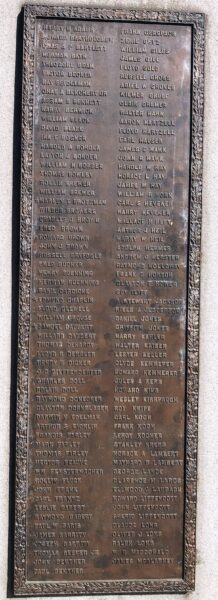 WILSON BOROUGH WORLD WAR MEMORIAL PLAQUE B