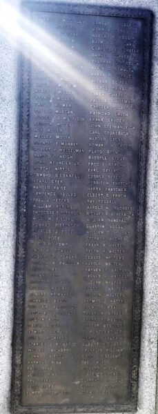 WILSON BOROUGH WORLD WAR MEMORIAL PLAQUE C