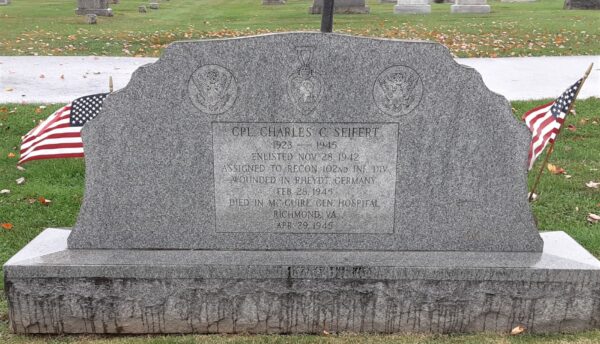 CPL CHARLES C. SEIFERT WAR MEMORIAL CEMETEY STONE