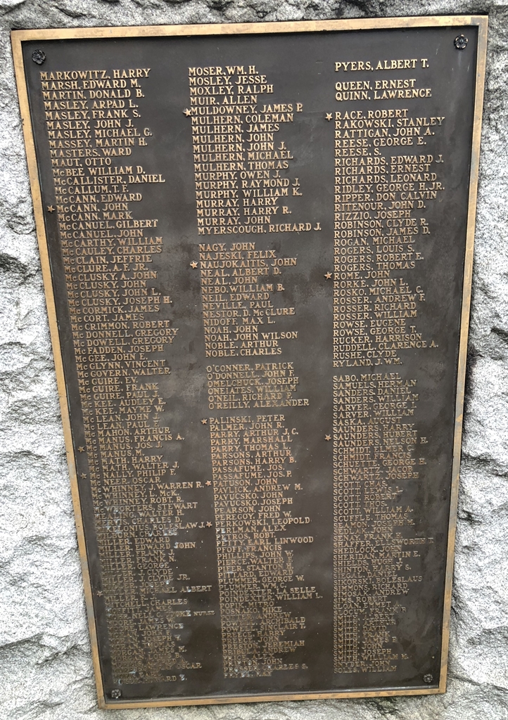 HOMESTEAD DISTRICT WORLD WAR MEMORIAL PLAQUE C