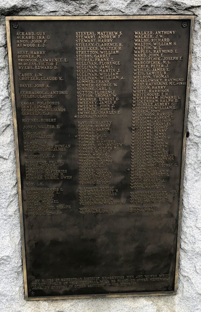 HOMESTEAD DISTRICT WORLD WAR MEMORIAL PLAQUE D