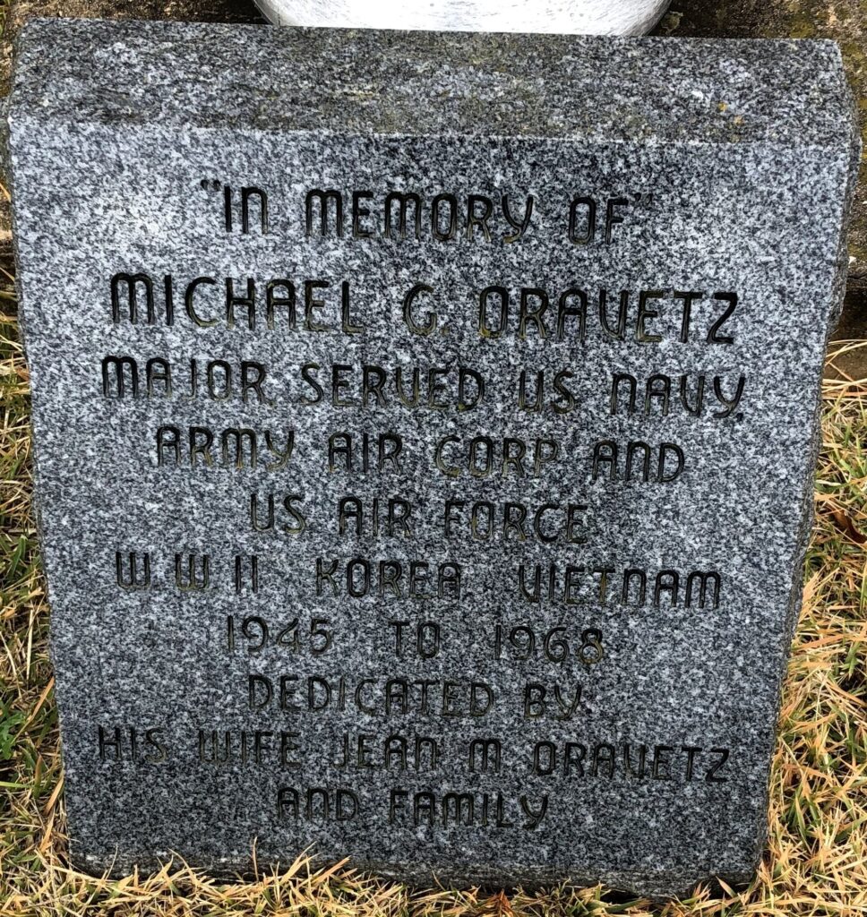 MICHAEL G. ORAVETZ WAR MEMORIAL TABLET