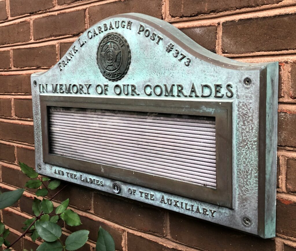 FRANK L. CARBAUGH POST #373 VETERANS MEMORIAL PLAQUE