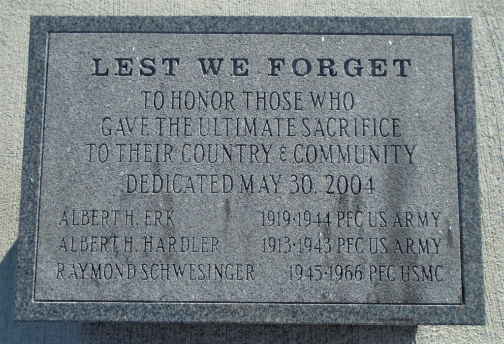 HONESDALE LEST WE FORGET WAR MEMORIAL TABLET