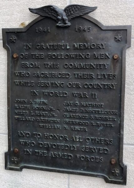 LANCASTER WORLD WAR II MEMORIAL PLAQUE