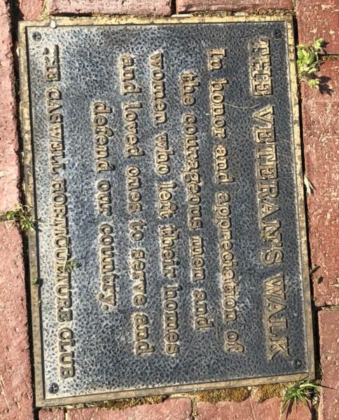 THE VETERAN’S WALK MEMORIAL PLAQUE
