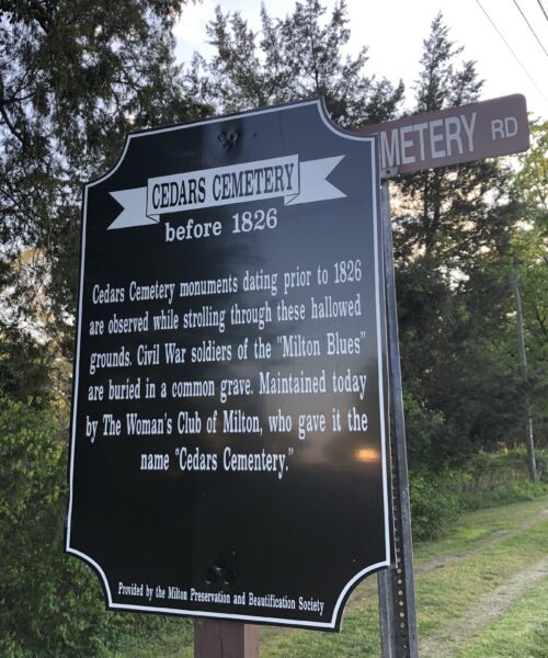 CEDARS CEMETERY BEFORE 1826 MEMORIAL MARKER