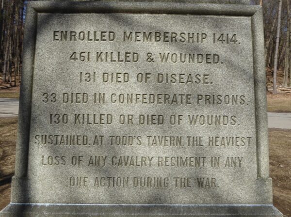 FIRST NEW YORK DRAGOONS VOLUNTEERS 1862-1865 MEMORIAL SIDE C