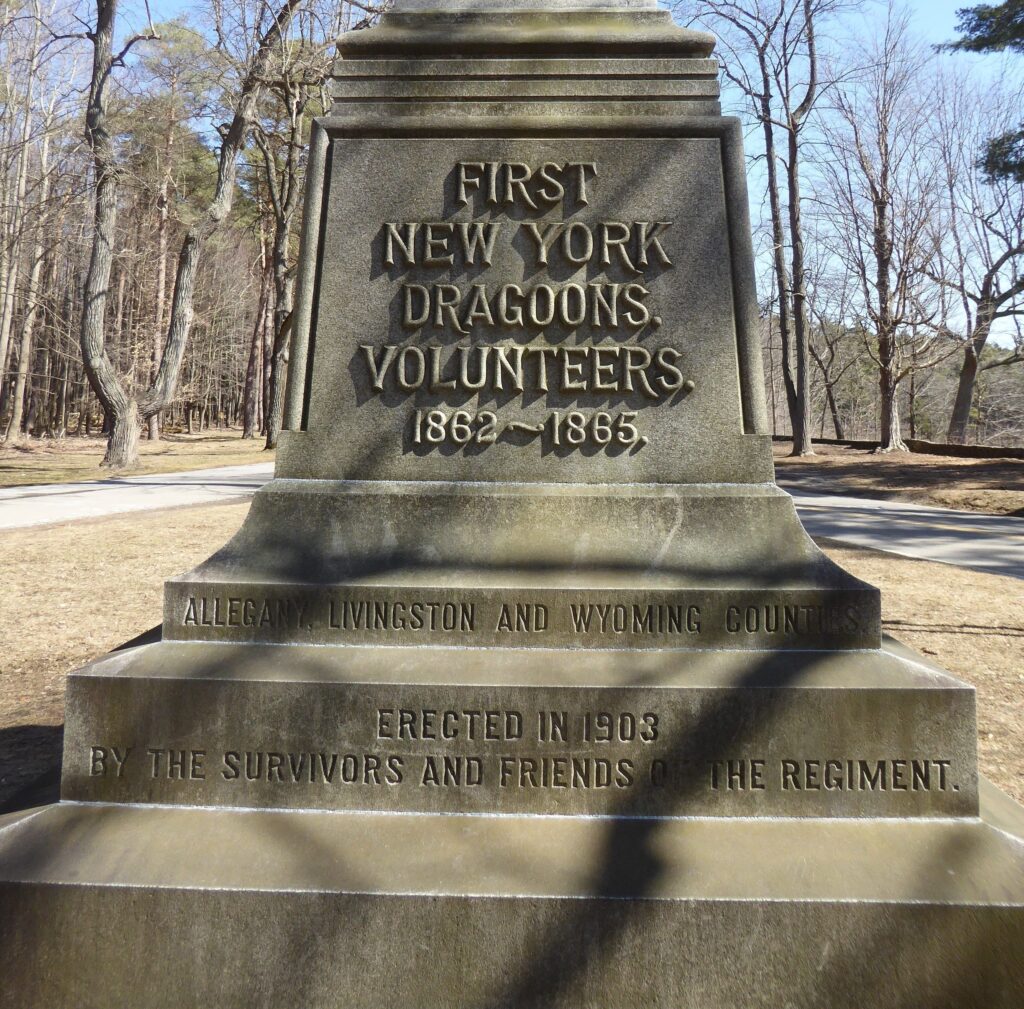 FIRST NEW YORK DRAGOONS VOLUNTEERS 1862-1865 MEMORIAL SIDE A