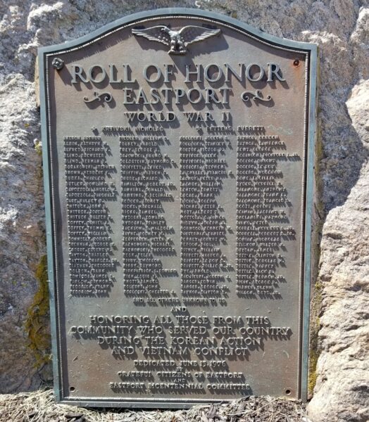 EASTPORT ROLL OF HONOR WORLD WAR II MEMORIAL
