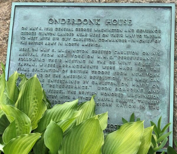 ONDERDONK HOUSE REVOLUTIONARY WAR MEMORIAL PLAQUE