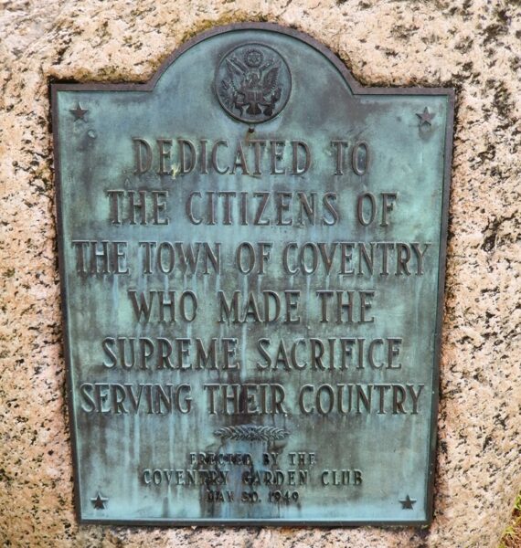 TOWN OF COVENTRY SUPREME SACRIFICE WAR MEMORIAL PLAQUE