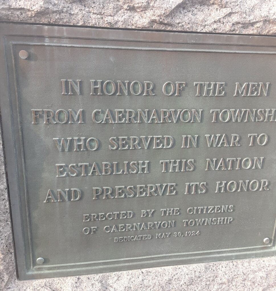 CAENARVON TOWNSHIP WAR MEMORIAL  PLAQUE A