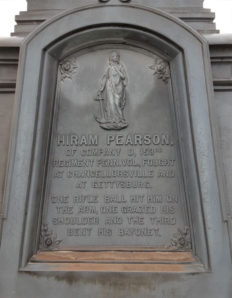 HIRAM PEARSON CIVIL WAR MEMORIAL PLAQUE A