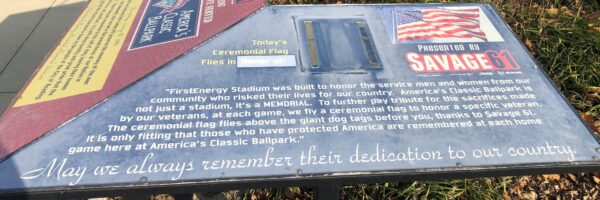 FIRSTENERGY STADIUM  WAR MEMORIAL PLAQUE B