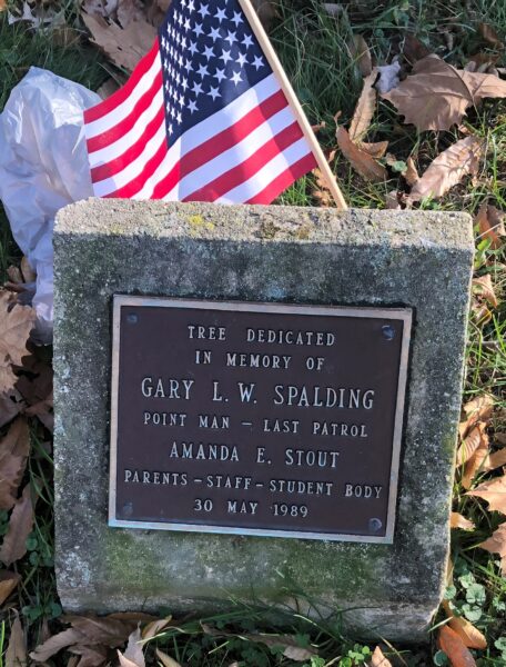 GARY L.W. SPALDING WAR MEMORIAL TREE PLAQUE